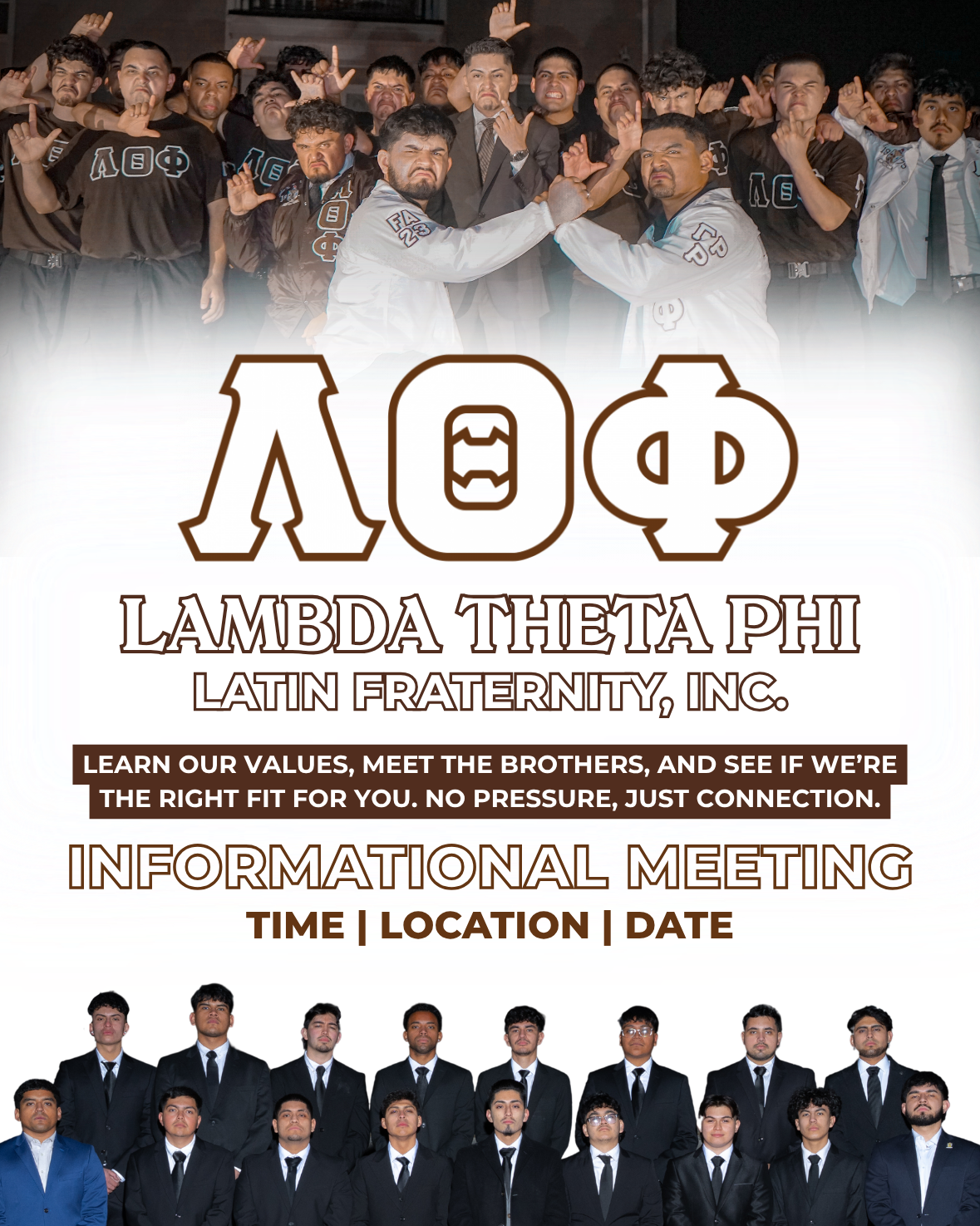 Lambda Theta Phi informational meeting flyer