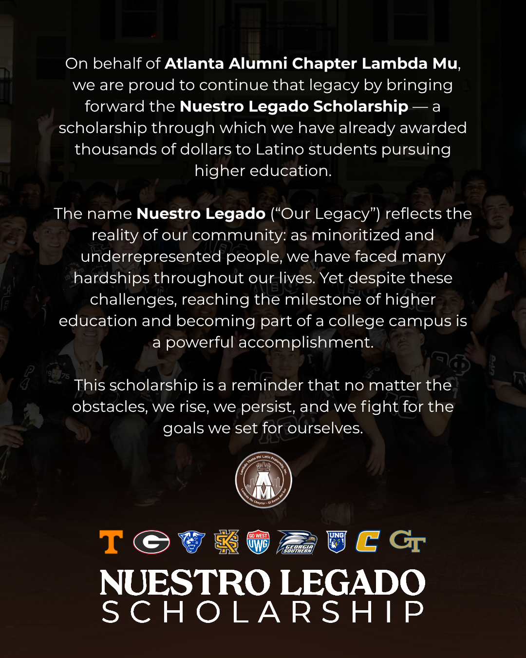 Nuestro Legado Scholarship information graphic