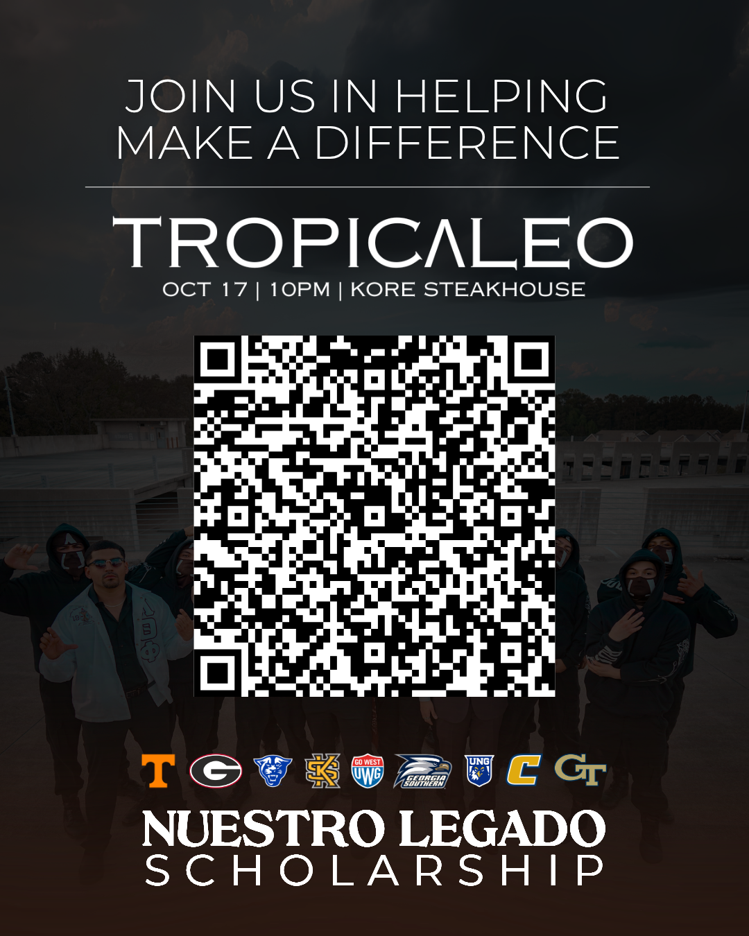Tropicaleo x Nuestro Legado scholarship flyer
