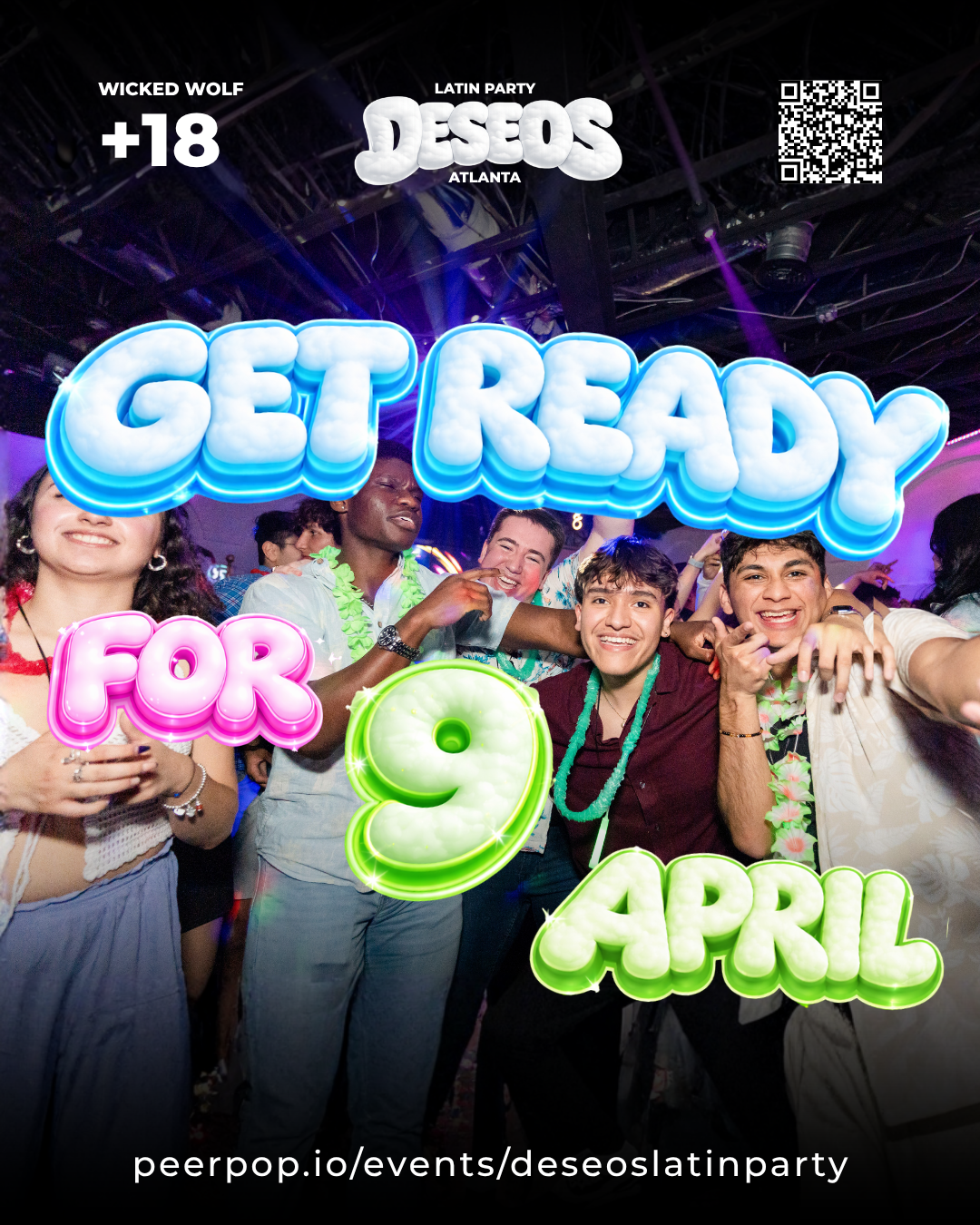 Deseos ATL Latin Party get ready flyer