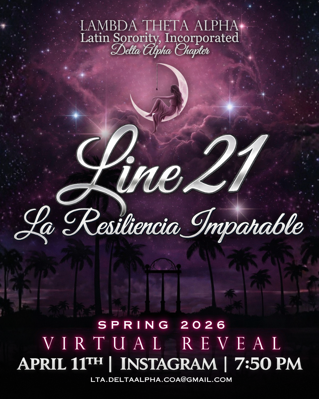 Lambda Theta Alpha Delta Alpha Line 21 reveal flyer