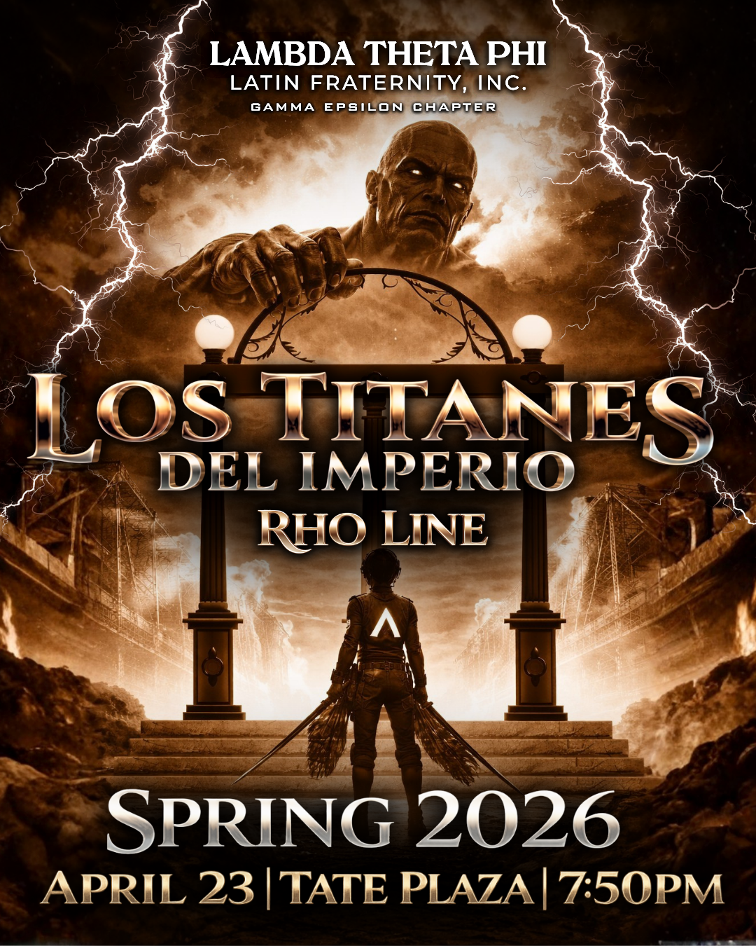 Los Titanes del Imperio Rho Line reveal flyer